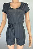 Euramerican Casual Pit Bar Elastic Deep V Jumpsuits CL6062