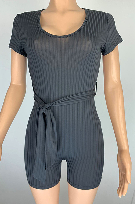 Euramerican Casual Pit Bar Elastic Deep V Jumpsuits CL6062