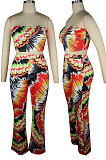 Colored Drawing Printing Chest Wrap Long Pants Sets QQM4307