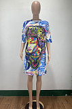 Women Casual Printing Mini Dress AMM8355