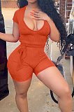 Euramerican Casual Pit Bar Elastic Deep V Jumpsuits CL6062