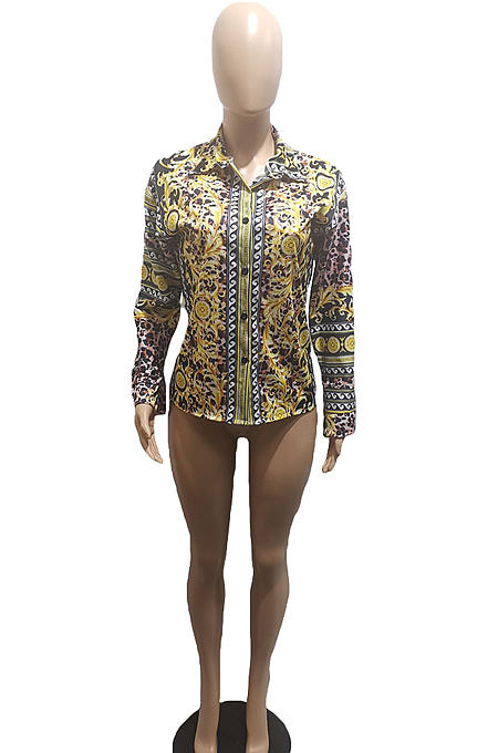 Fashion Sexy Printing Long Sleeve Shirts BLE2372