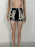 Criss-Cross Details Denim Casual Jeans Shorts XQ1117