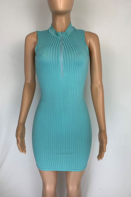 Casual Sexy Zipper Tight Mini Dress CL6098