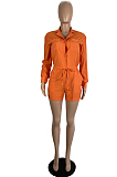 Fashion Casual Long Sleeve Waist Bind Jumpsuits LS6445