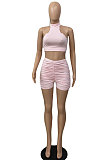 Casual Sexy Ruffle Pure Color Three Pieces ABL6678