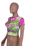 Casual Stylish Letter Print Short Sleeves T-Shirt   AMX6029