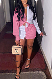 Summer Casual Contrasting Shirt Buttons Shirts Sets HT6062
