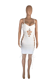 Sling Side Hollow-Out Drawstring Tie Hip Wrap Sexy Dress SML8207