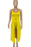 Women Casual Sexy Pure Color Condole Belt Shorts Skirts Sets ATE5129