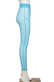 Sexy Perspective Net Yarn Breathe Freely High Waist Carry Buttock Sport Casual Long Pants SX00388
