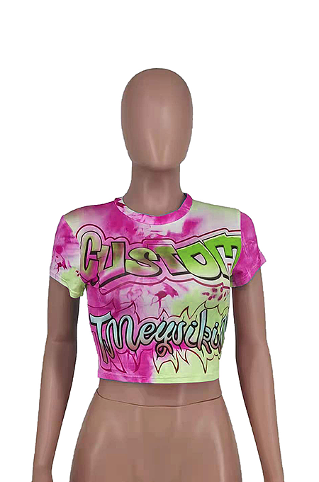 Casual Stylish Letter Print Short Sleeves T-Shirt   AMX6029