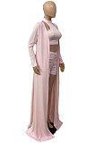 Casual Sexy Ruffle Pure Color Three Pieces ABL6678