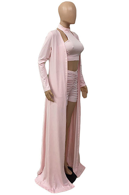 Casual Sexy Ruffle Pure Color Three Pieces ABL6678