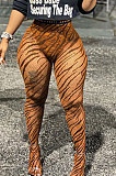 Sexy Women Personality Cultivate One's Morality Cartoon Printing Casual Long Pants LS6437