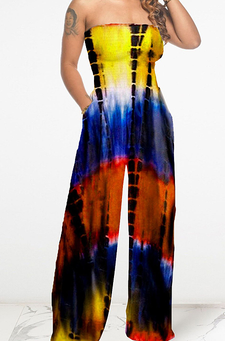 Elastic Boob Tobe Top Casual Printing Jumpsuits LY037 
