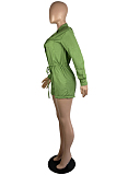Fashion Casual Long Sleeve Waist Bind Jumpsuits LS6445