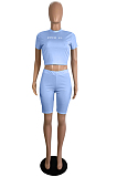 Summer Simplee Letter Printing Two-Piece LS6451 