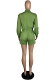Fashion Casual Long Sleeve Waist Bind Jumpsuits LS6445