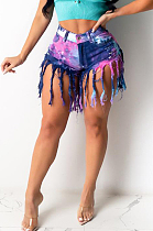 Euramerican Tassel Tie Dye Cowboy Shorts SN3797 