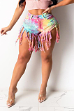 Euramerican Tassel Tie Dye Cowboy Shorts SN3797 