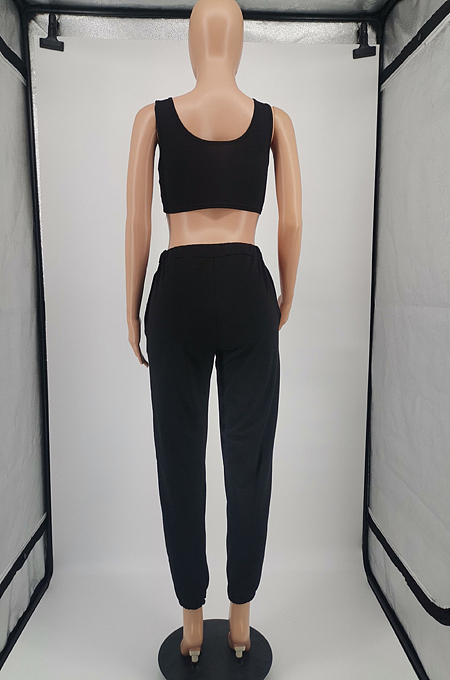 Euramerican Pure Color Vest Long Pants Sports Sets YM182 