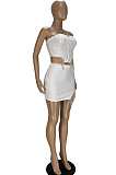 Sexy Tassel Drill Chest Warp Short Skirt Two Piece YT3280
