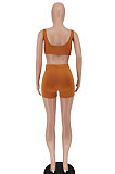 Pure Color Vest Sexy Casaul Shorts Sets SMY8081