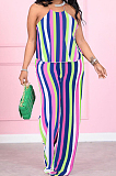 Fashion Classic Halter Neck Stripe Casual The Home Two-Piece YM193