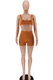 Pure Color Vest Sexy Casaul Shorts Sets SMY8081