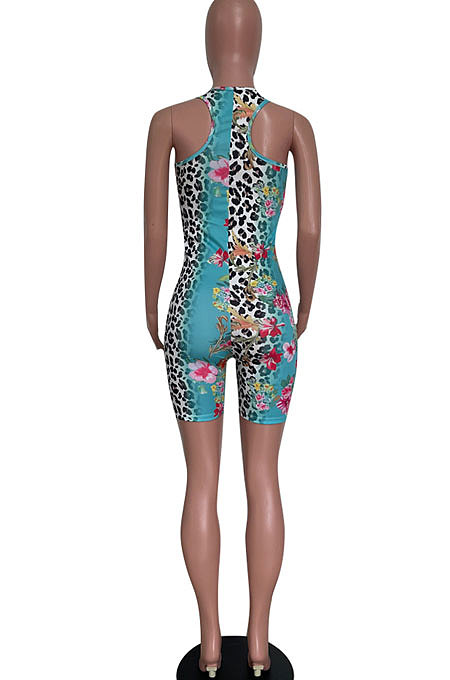 Printing Temperament Commuter Tight Sexy Vest Romper Shorts HM5481