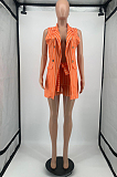 Euramerican Stripe OL Small Suit Coat Shorts Two-Piece Contain The Belt YM192