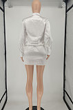 Pure Color Long Sleeve V Neck Trendy Casual Sexy Mini Dress SMY8102
