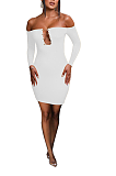Sexy Long Sleeve One Shoulder Wrap Dress  ANK06022