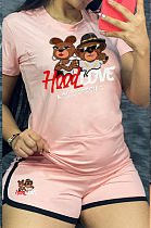 Cartoon Graphic Print Sports Short Sleeve Shorts Sets YM194