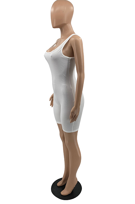 Fashion Pure Color Pit Bar Vest Romper Shorts SYY8063