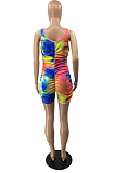 Fashion Tie Dye Sleeveless Romper Shorts SYY8062
