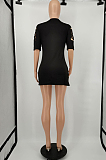 Fashion Tight Hole Letter Printing Dress YM181 