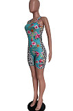 Printing Temperament Commuter Tight Sexy Vest Romper Shorts HM5481
