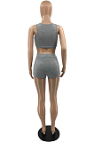 Euramerican Summer Vest Letter Printing Shorts Two Piece SYY8061 