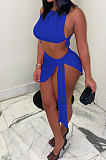Pure Color Rib Bandage Skirts Sets NK251