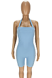 Summer Sexy Pure Halter Color Bodycon Jumpsuits ANK6019