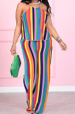 Fashion Classic Halter Neck Stripe Casual The Home Two-Piece YM193