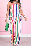 Fashion Classic Halter Neck Stripe Casual The Home Two-Piece YM193