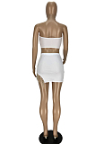 Sexy Tassel Drill Chest Warp Short Skirt Two Piece YT3280