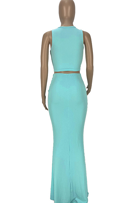 Euramerican Fashion Pit Bar Ruffle Long Dress Sets YT3278