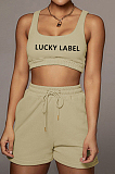 Fashion Letter Embroidered Vest Sports Sets YT3272
