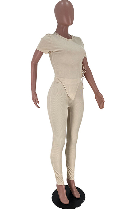 Unilateral Sexy Bind Prue Color Pit Bat Fashion Casual Sets ARM8295