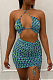 Euramerican Fashion Priting Drawshing Sexy Short Skirt Two Piece YT3277