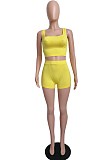 WHOLESALE | Casual Prue Color Vest Shorts Sprots Two Piece LML245